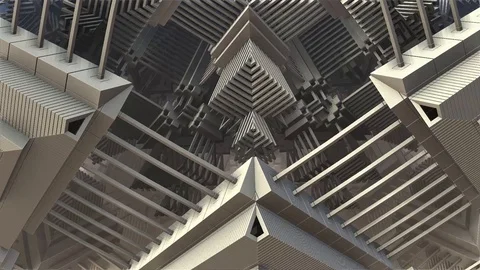 3D fractal architectural design Video stock 107324634