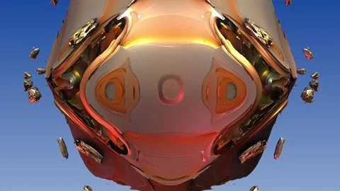 3D fractal-changing mask Stock Footage 78661108