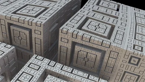 3D fractal cubic architecture Video stock 107324643