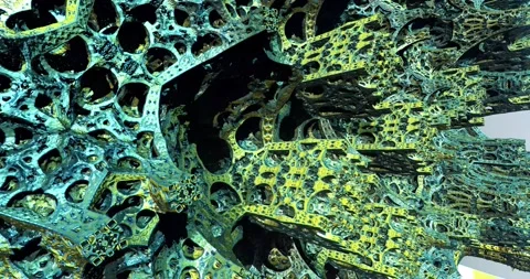 3D Fractal - flight animation loop "Light blue World" 스톡 동영상 200223939