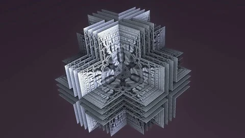 3D fractal flower dynamically changing on a dark background Stock Footage 115071080
