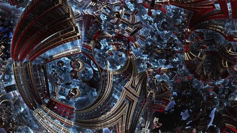 3d fractal of future city. Development of civilization in galaxy. Stock Footage 82028070