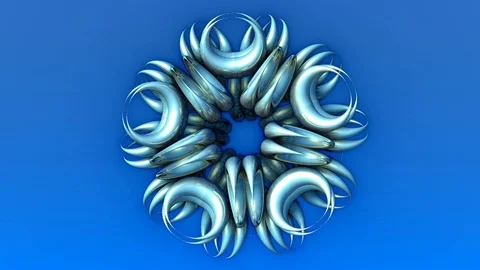 3D fractal object changes on blue background. Luma Matte. Stock Footage 120070914