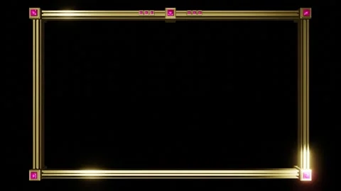 3D frame animation on frame on black background overlay, ideal for video editing Stock Footage 270093579