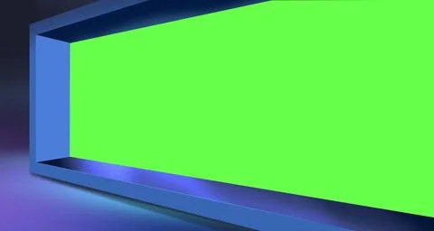 3d frame with big green screen chroma key concept series Stock-Illustration