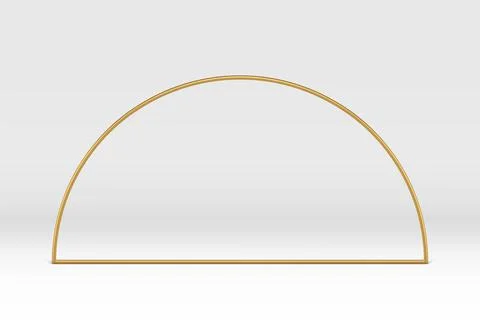 3d frame golden curved arch foundation decor element minimalist rendering r.. Stock Illustration