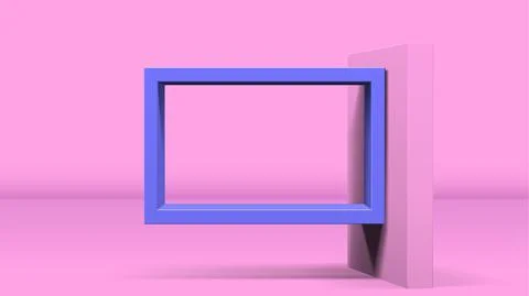 3D frame on stand or abstract minimalistic rectangle composition with the Illustrazione stock