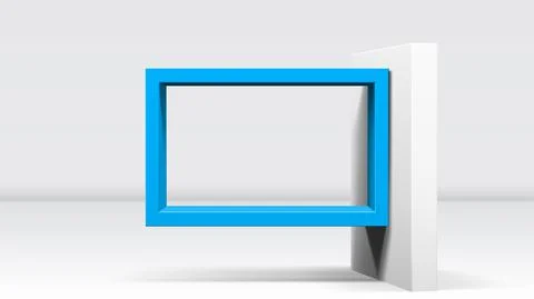 3D frame on stand or abstract minimalistic rectangle composition with the Illustrazione stock