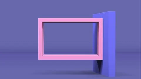 3D frame on stand or abstract minimalistic rectangle composition with the Illustrazione stock