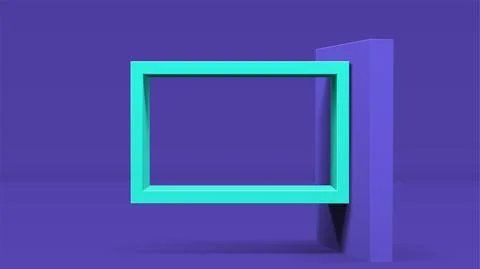3D frame on stand or abstract minimalistic rectangle composition with the Illustrazione stock