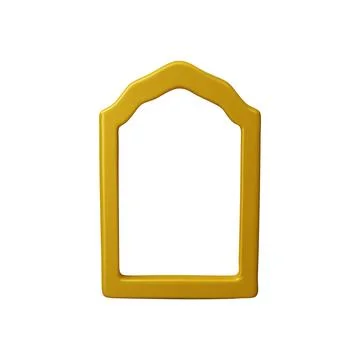 3D Frame. Vector illustration of golden arch. Architectural Element. Stock Illustration