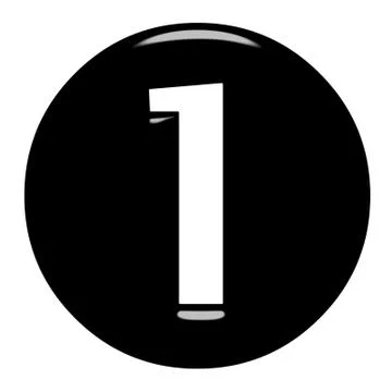 3D Framed Number 1 Stock Illustration