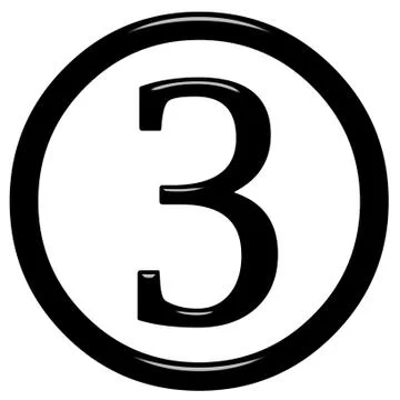 3D Framed Number 3 Stock Illustration