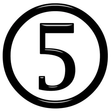 3D Framed Number 5 Stock Illustration