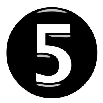 3D Framed Number 5 Stock Illustration
