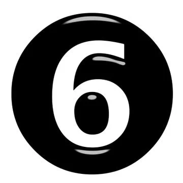 3D Framed Number 6 Stock Illustration