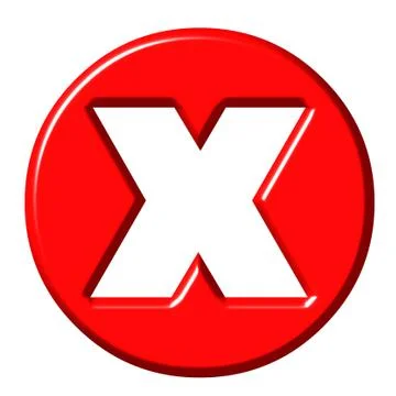 3D Framed X Stock Illustration