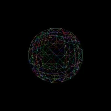 3d framework sphere from lines. Technology style. Vector outline illustration 스톡 일러스트
