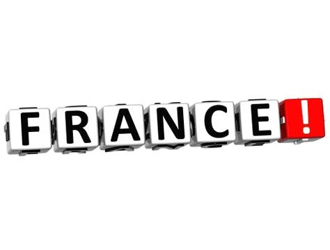3d france button click here block text Stockillustratie