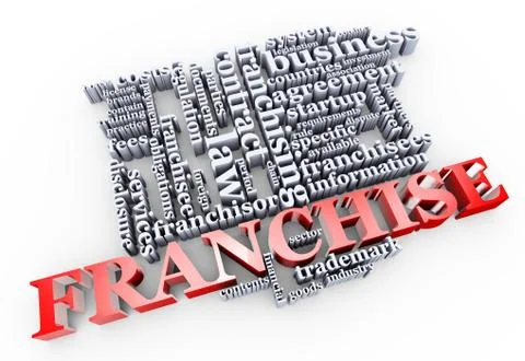 3d franchise wordcloud Stock Illustration