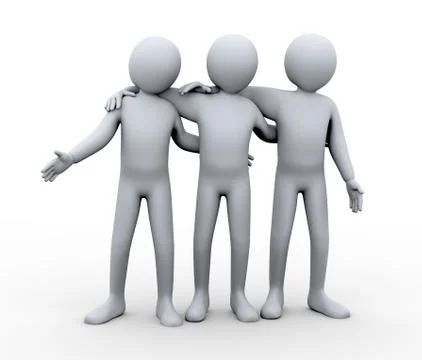 3d friendly group of person Stock Illustration