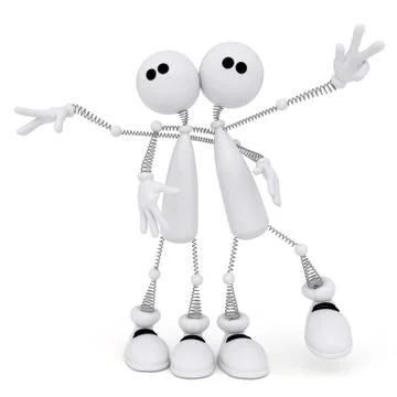 3d friends in an embrace. Stock Illustration