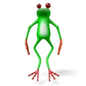3D frog jumping Stock Illustration