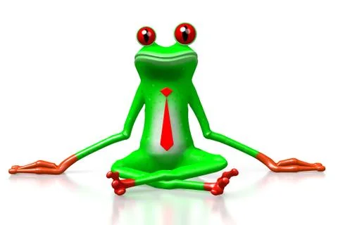 3D frog - sitting 스톡 일러스트
