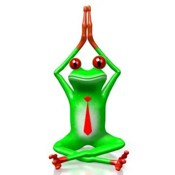 3D frog - sitting 스톡 일러스트