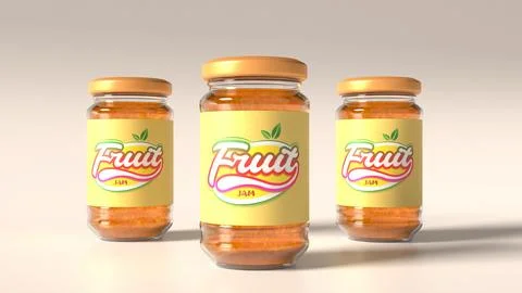 3d fruit jam Stock Illustration
