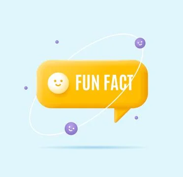 3d Fun Fact Banner Concept Cartoon Style. Vector Stock Illustration