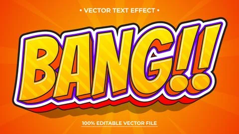 3D fun yellow red text effect Outlined graphic style on abstract orange bac.. Illustrazione stock