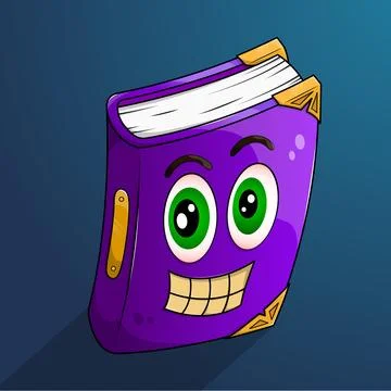 3D funny cartoon book expression. Stock Illustration