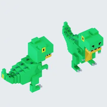 3D funny dinosaurs Stock Illustration
