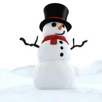 3d funny snowman Stock Illustration