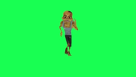 3d funny zombie dancing green screen front angle 動画素材 250112686