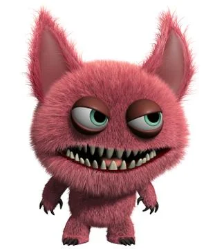 3d furry gremlin Stock-Illustration