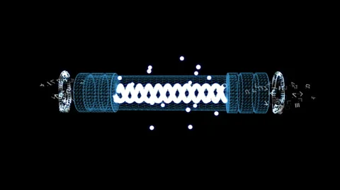 3D FUSE CAPSULE DNA DOUBLE HELIX hologram. Alpha matte Stock Footage 35901300