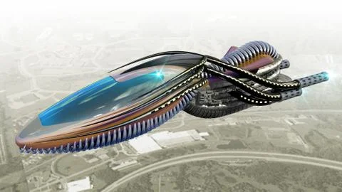 3D Futuristic alien drone Stock Illustration