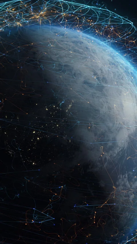 3D futuristic animation of digital lines over the Earth globe Stock Footage 273124207