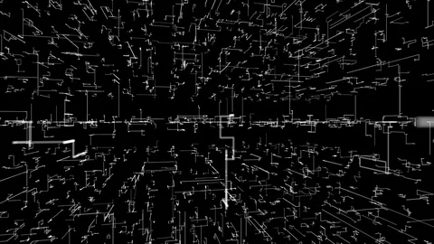 3D futuristic background of endless white connected short lines, eternity of Stock Footage 118981957