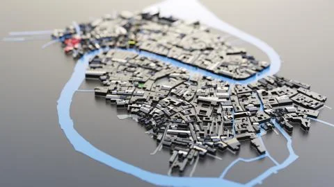 3D futuristic city architecture Ilustración de archivo