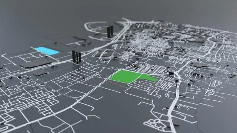 3D futuristic city architecture Ilustración de archivo