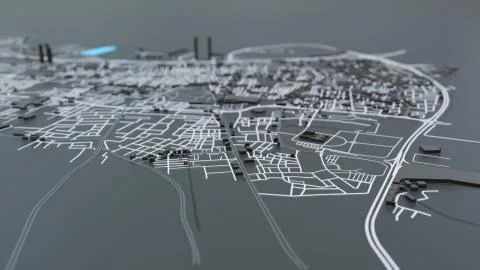 3D futuristic city architecture Ilustración de archivo