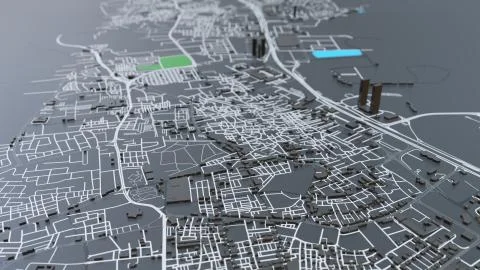 3D futuristic city architecture Ilustración de archivo