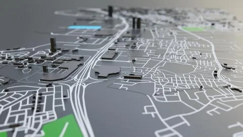 3D futuristic city architecture Stock Illustration