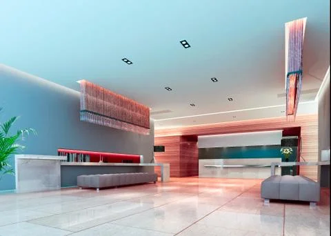 3d futuristic corridor render Stock Photos