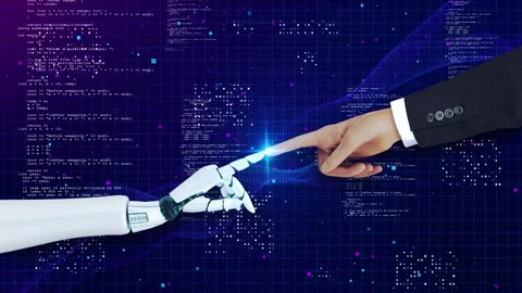 3D Futuristic cyber space decentralized finance AI chatbot coding background Stock Footage 277720669