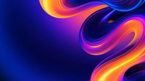 3D Futuristic Gradient Wave Shape on Dark Modern Background Stock Illustration