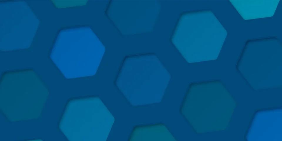 3D futuristic rounded hexagon pattern blue tone background graphic illustra.. Stock Illustration